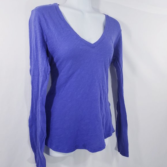 Ralph Lauren Sport Womens M Blue Long Sleeve V Nec - Picture 3 of 6